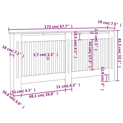 Elementskydd svart 172x19x81,5 cm MDF