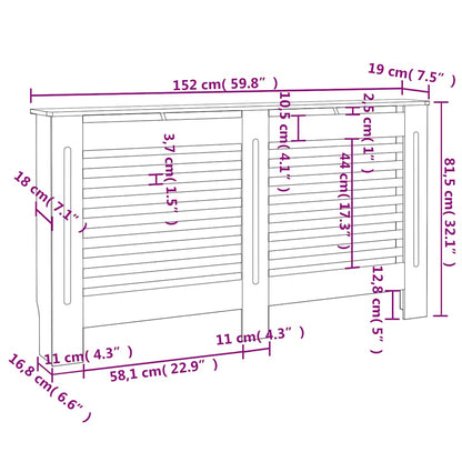 Elementskydd antracit 152x19x81,5 cm MDF