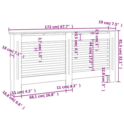 Elementskydd svart 172x19x81,5 cm MDF