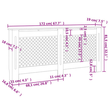 Elementskydd antracit 172x19x81,5 cm MDF