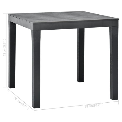 Trädgårdsbord antracit 78x78x72 cm plast