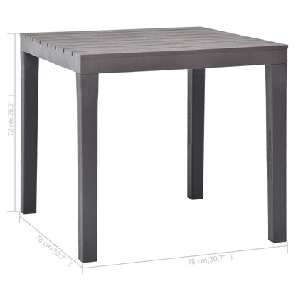 Trädgårdsbord mocca 78x78x72 cm plast