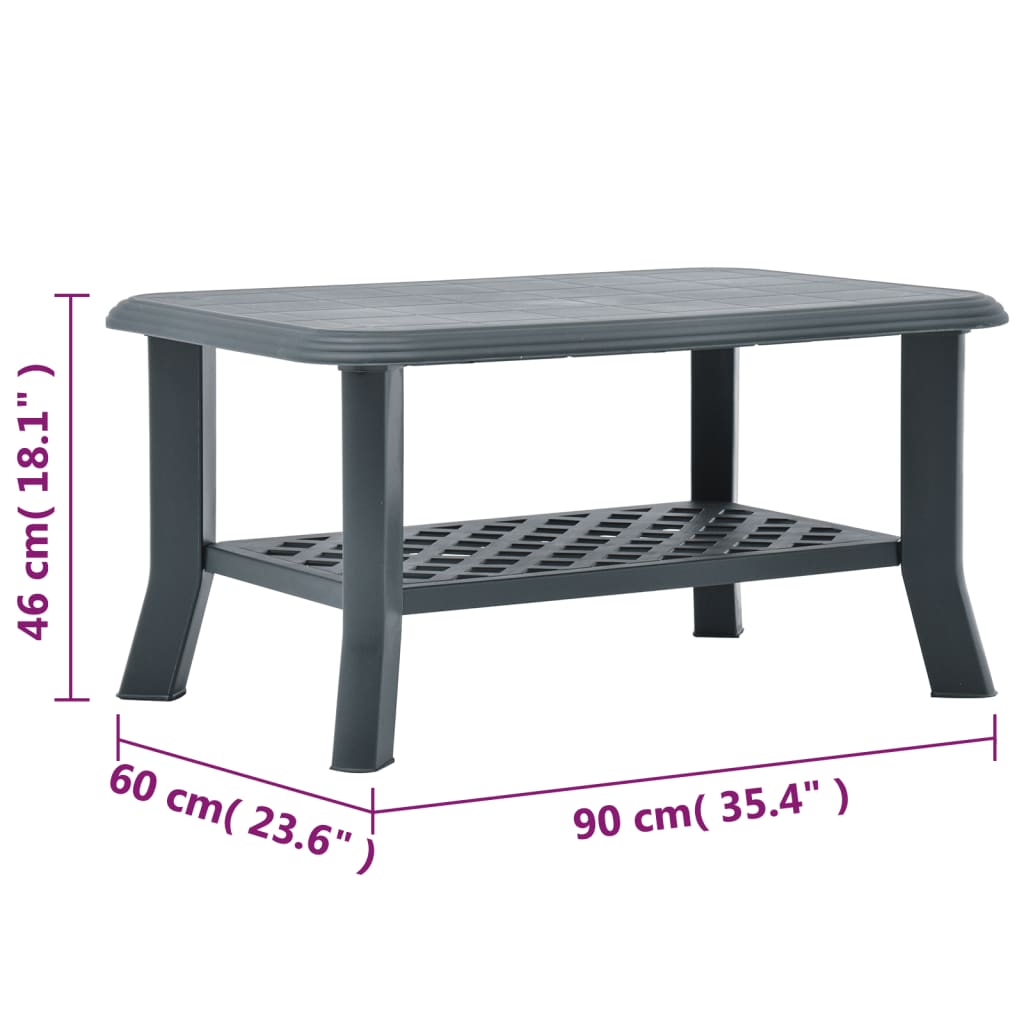 Soffbord grön 90x60x46 cm plast