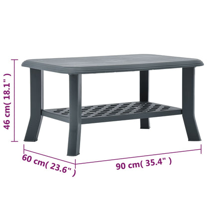 Soffbord grön 90x60x46 cm plast