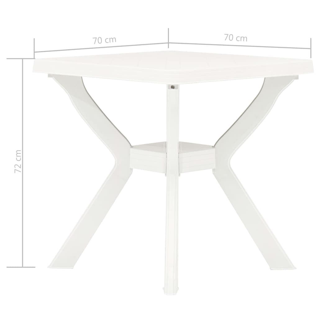 Cafébord vit 70x70x72 cm plast