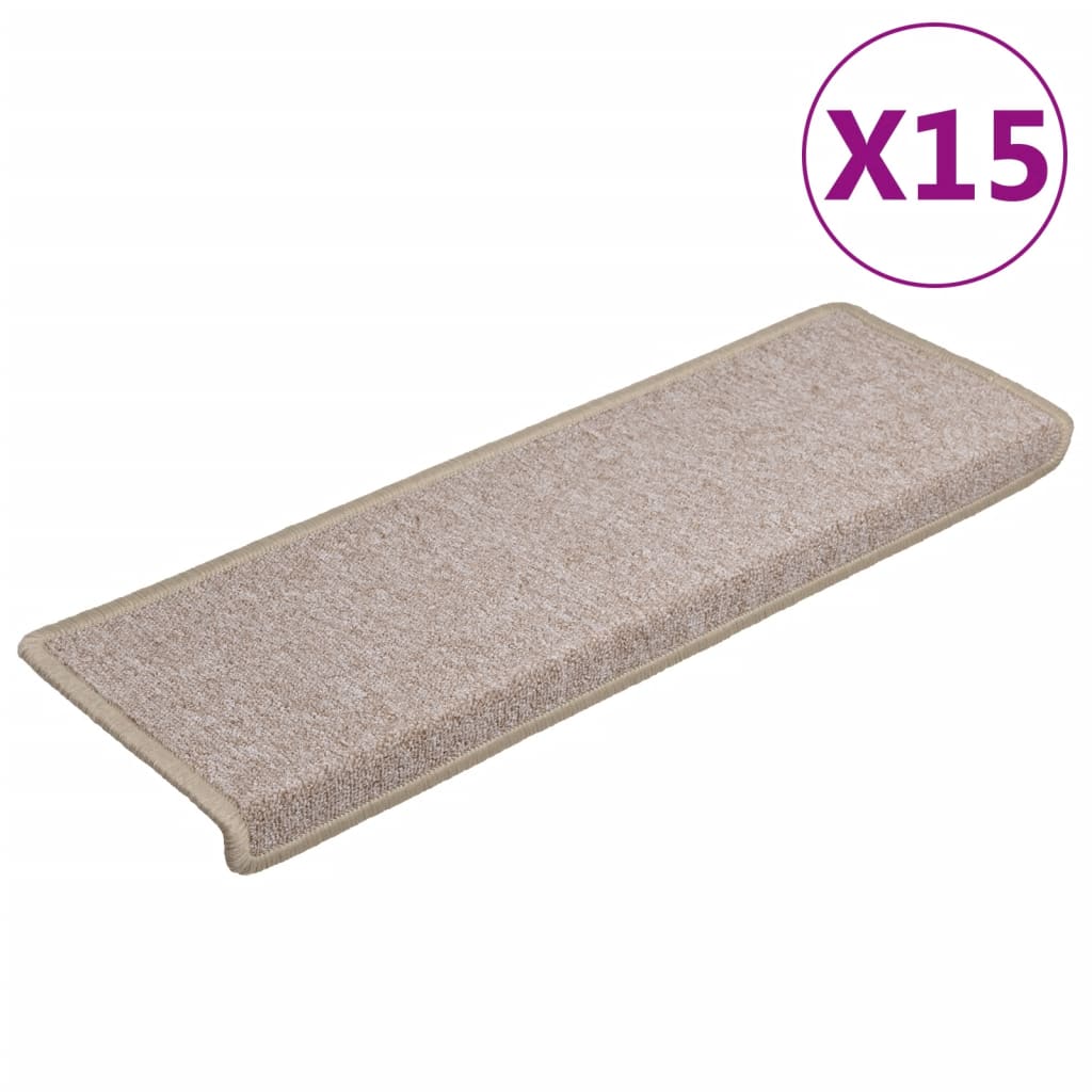 Trappstegsmattor 15 st 65x21x4 cm taupe