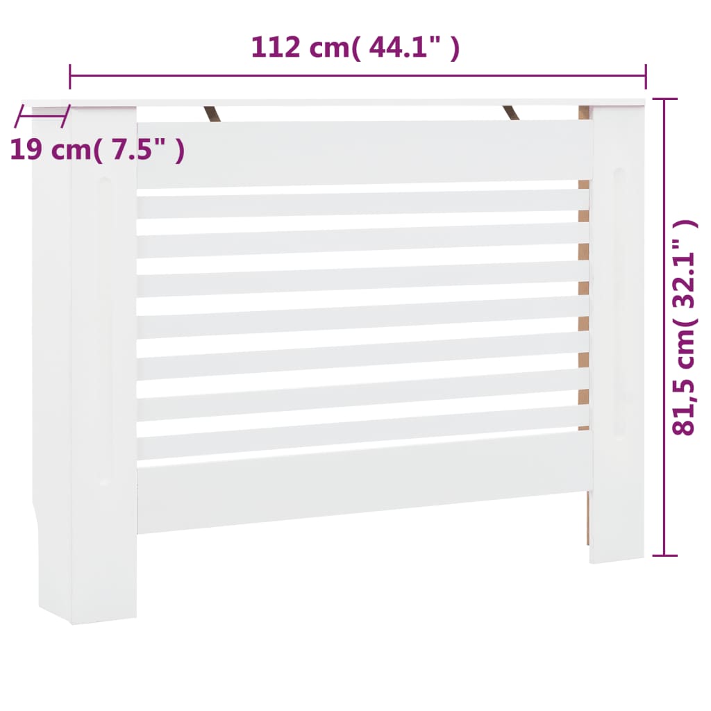 Elementskydd 2 st vit 112x19x81,5 cm MDF