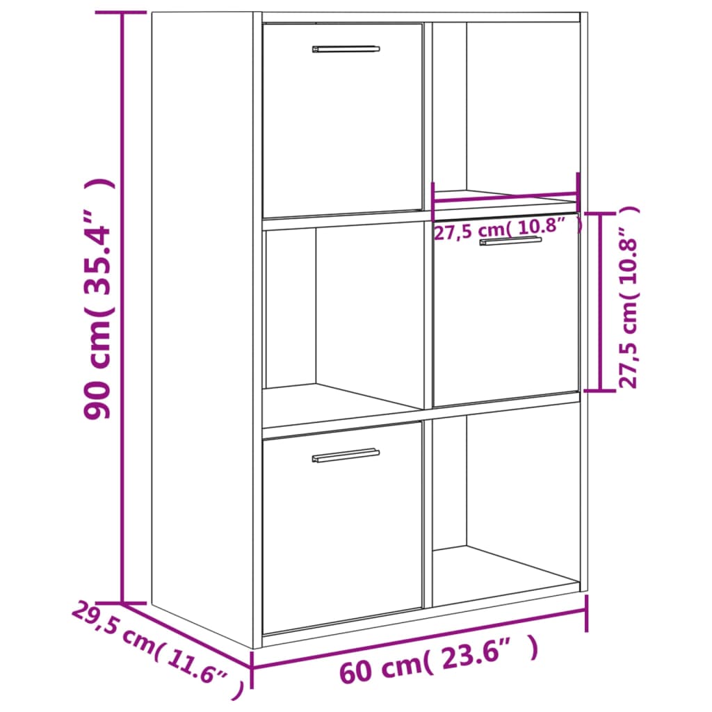 Förvaringsskåp sonoma ek 60x29,5x90 cm konstruerat trä