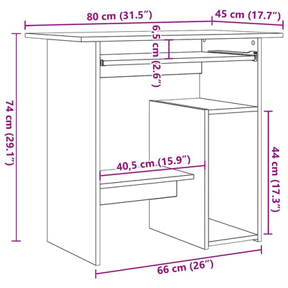 Skrivbord svart 80x45x74 cm konstruerat trä