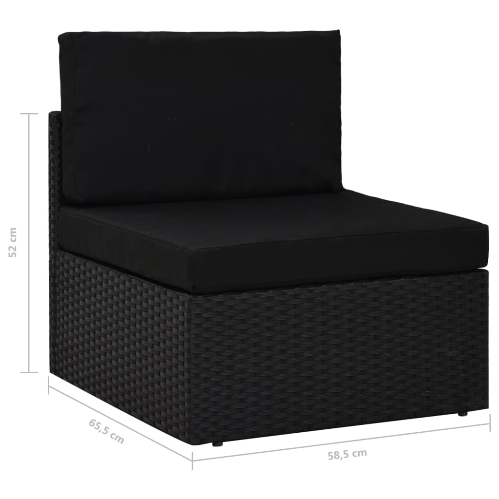 Modulsoffa 2-sits konstrotting svart