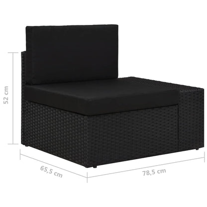 Modulsoffa 2-sits konstrotting svart