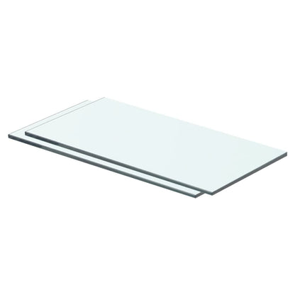 Hyllplan 2 st glas genomskinlig 40x15 cm