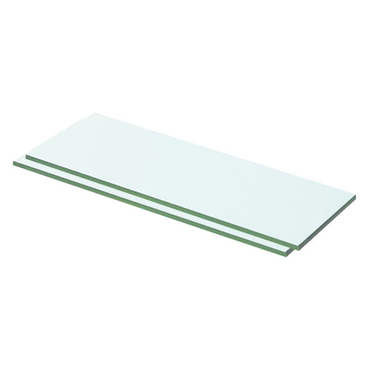 Hyllplan 2 st glas genomskinlig 50x12 cm