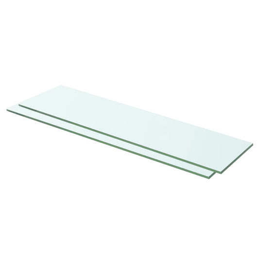 Hyllplan 2 st glas genomskinlig 60x12 cm