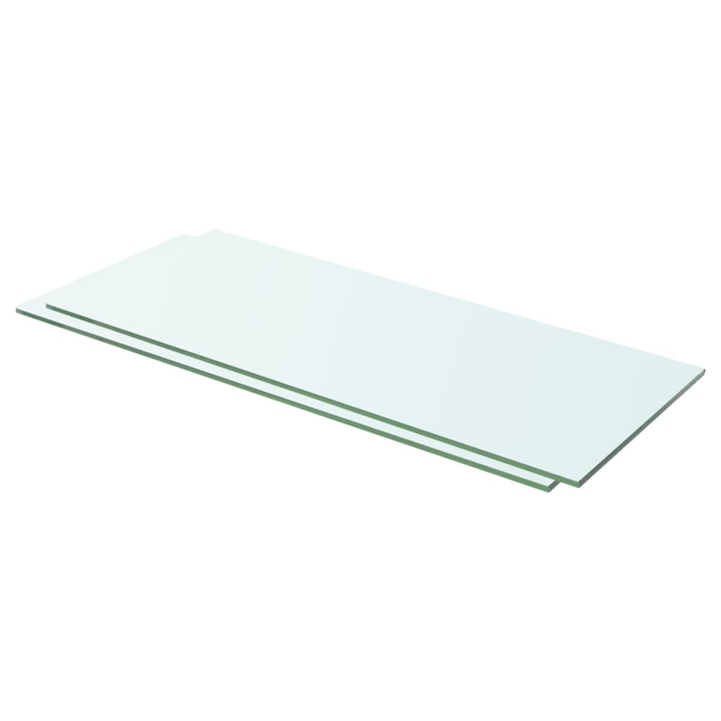 Hyllplan 2 st glas genomskinlig 60x20 cm