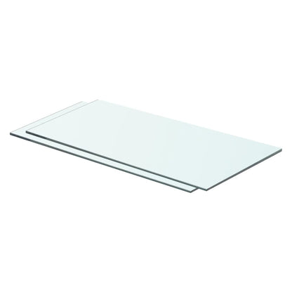 Hyllplan 2 st glas genomskinlig 60x25 cm