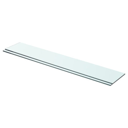 Hyllplan 2 st glas genomskinlig 70x12 cm