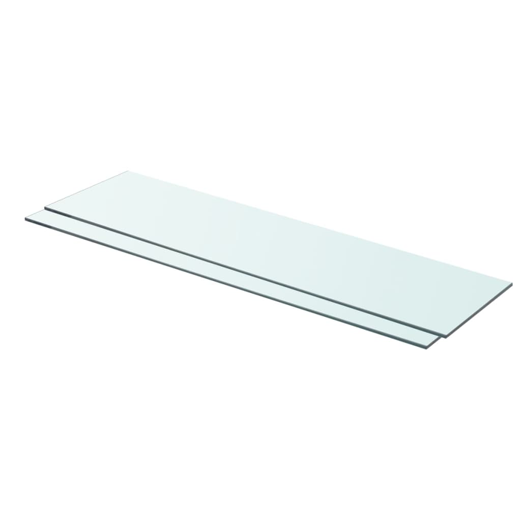 Hyllplan 2 st glas genomskinlig 80x20 cm