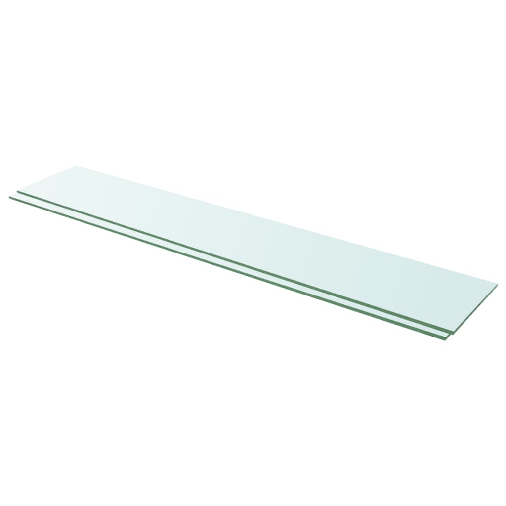 Hyllplan 2 st glas genomskinlig 110x20 cm