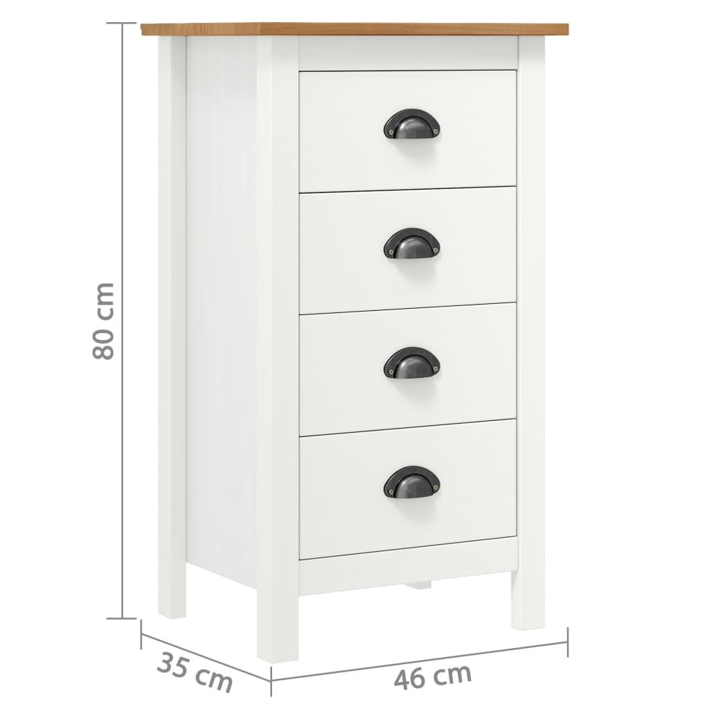 Skänk Hill vit 46x35x80 cm massiv furu