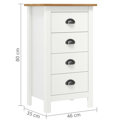 Skänk Hill vit 46x35x80 cm massiv furu