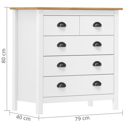 Skänk Hill vit 79x40x80 cm massiv furu