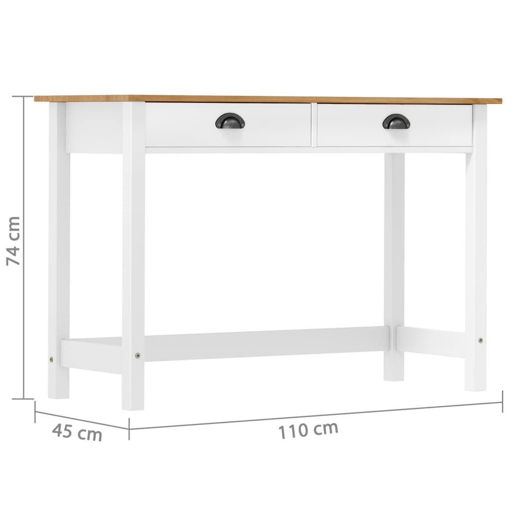 Avlastningsbord Hill med 2 lådor 110x45x74 cm massiv furu