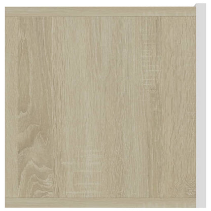 Tv-bänk vit och sonoma-ek 120x30x30 cm konstruerat trä