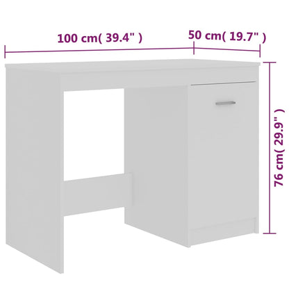 Skrivbord vit 100x50x76 cm konstruerat trä