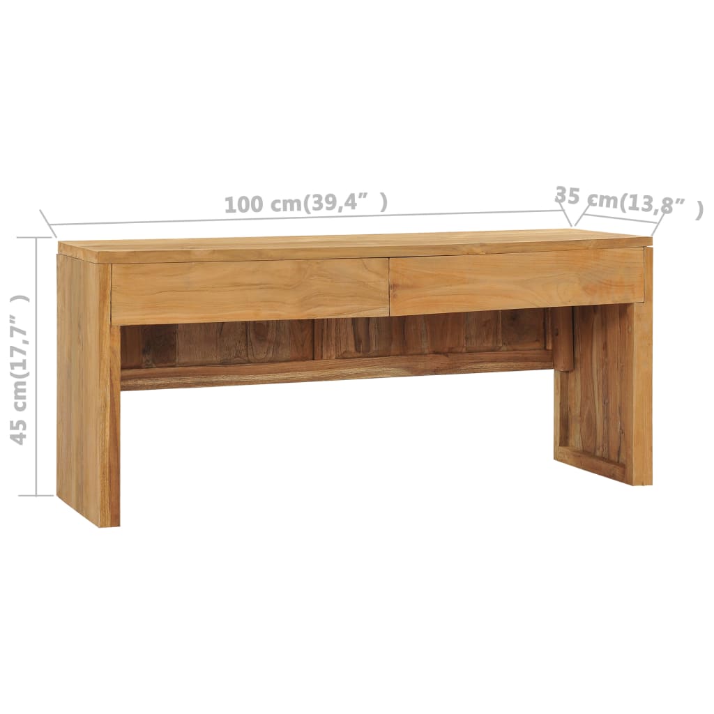 TV-bänk 100x35x45 cm massiv teak