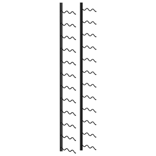 Väggmonterat vinställ för 24 flaskor svart järn
