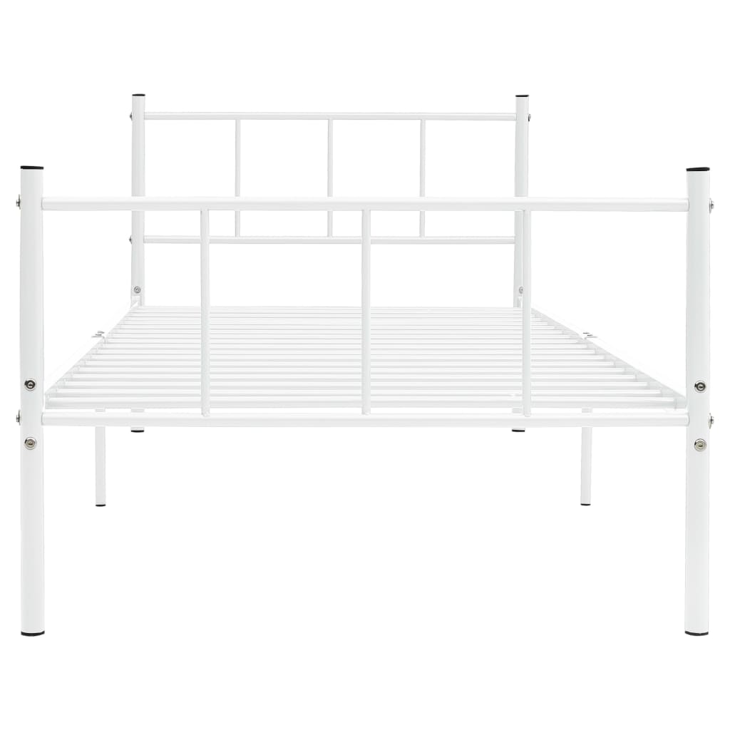 Sängram utan madrass vit metall 90x200 cm