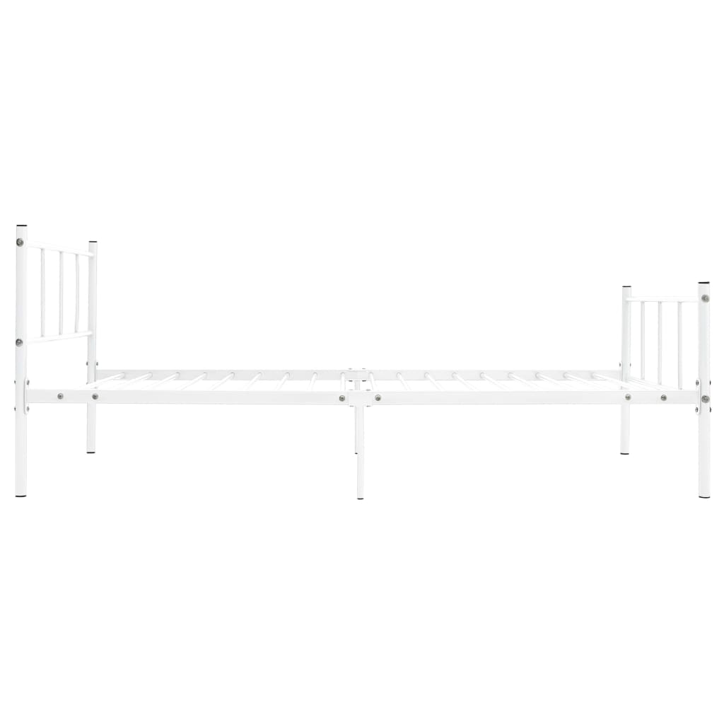 Sängram utan madrass vit metall 90x200 cm