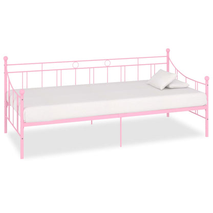 Dagbädd utan madrass rosa metall 90x200 cm