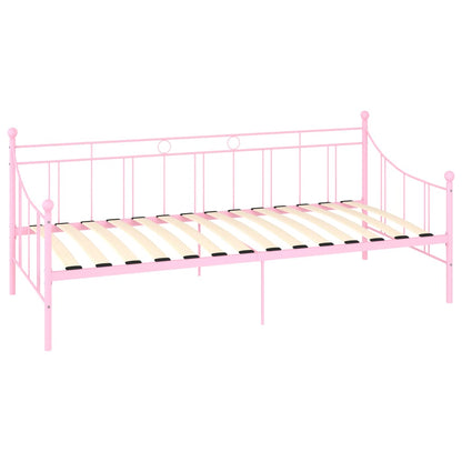 Dagbädd utan madrass rosa metall 90x200 cm