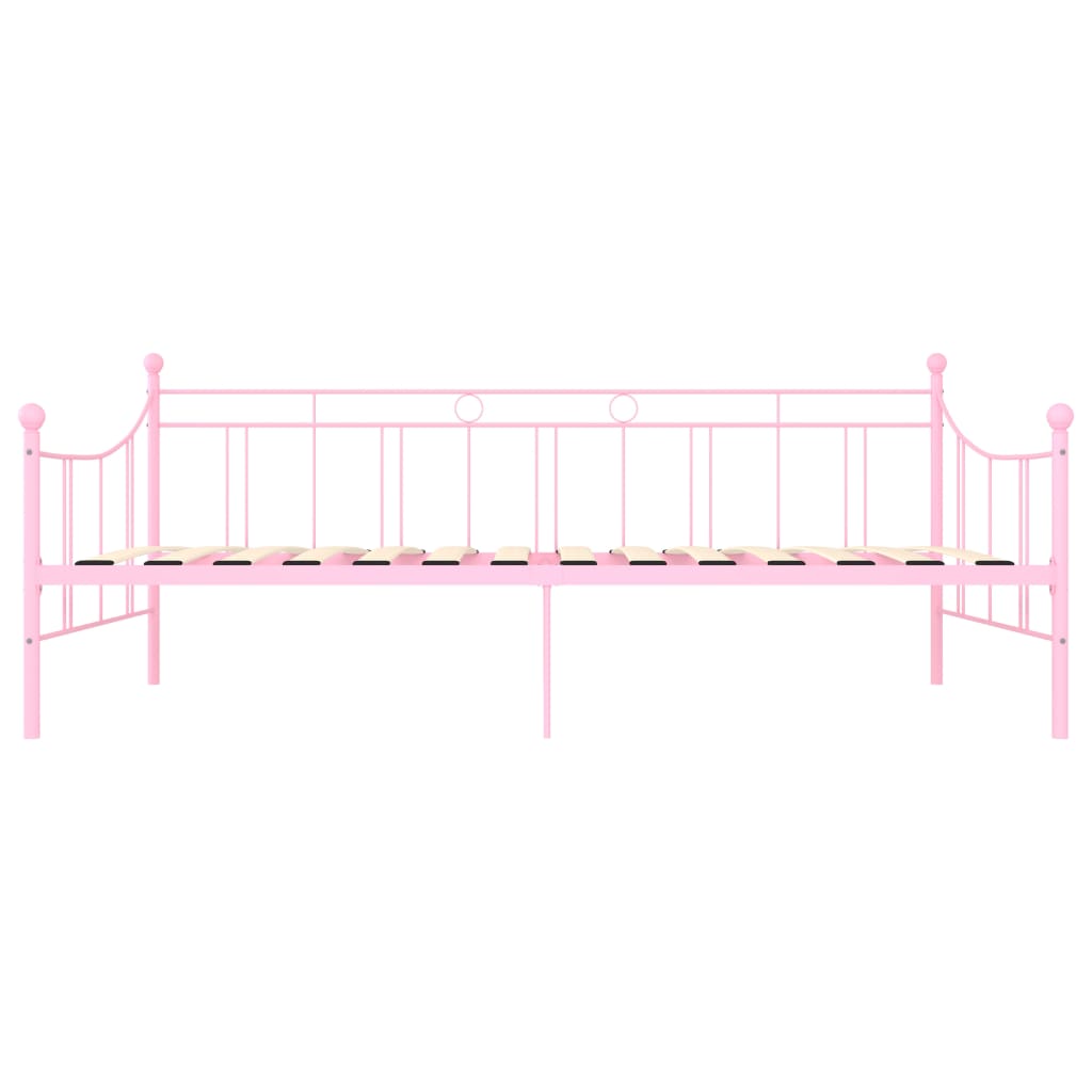 Dagbädd utan madrass rosa metall 90x200 cm