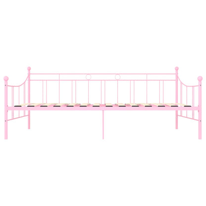 Dagbädd utan madrass rosa metall 90x200 cm