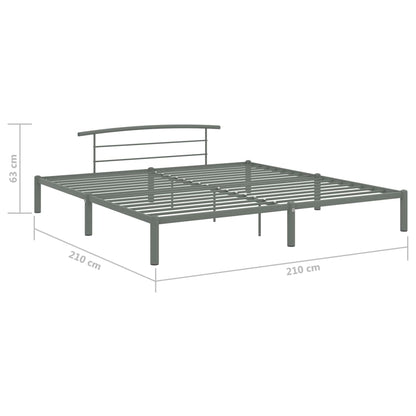 Sängram utan madrass grå metall 200x200 cm