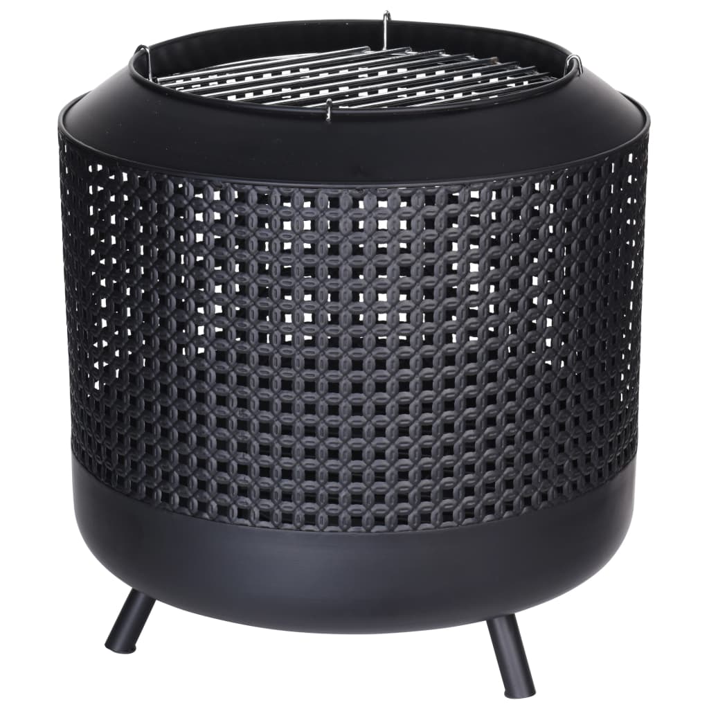 ProGarden Eldkorg med BBQ-grill 50x51 cm svart