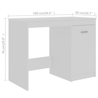 Skrivbord vit 140x50x76 cm konstruerat trä