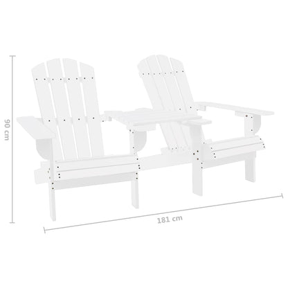 Adirondackstolar med bord massivt granträ vit