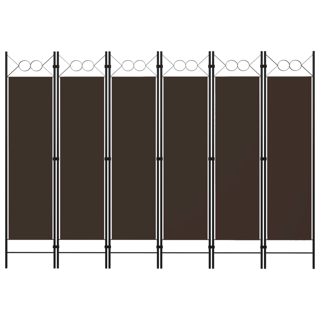 Rumsavdelare 6 paneler brun 240x180 cm