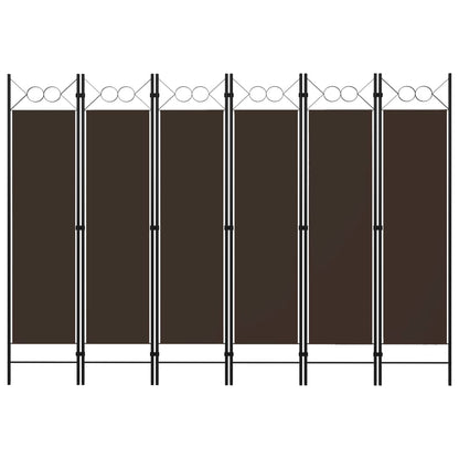 Rumsavdelare 6 paneler brun 240x180 cm