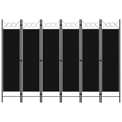 Rumsavdelare 6 paneler svart 240x180 cm