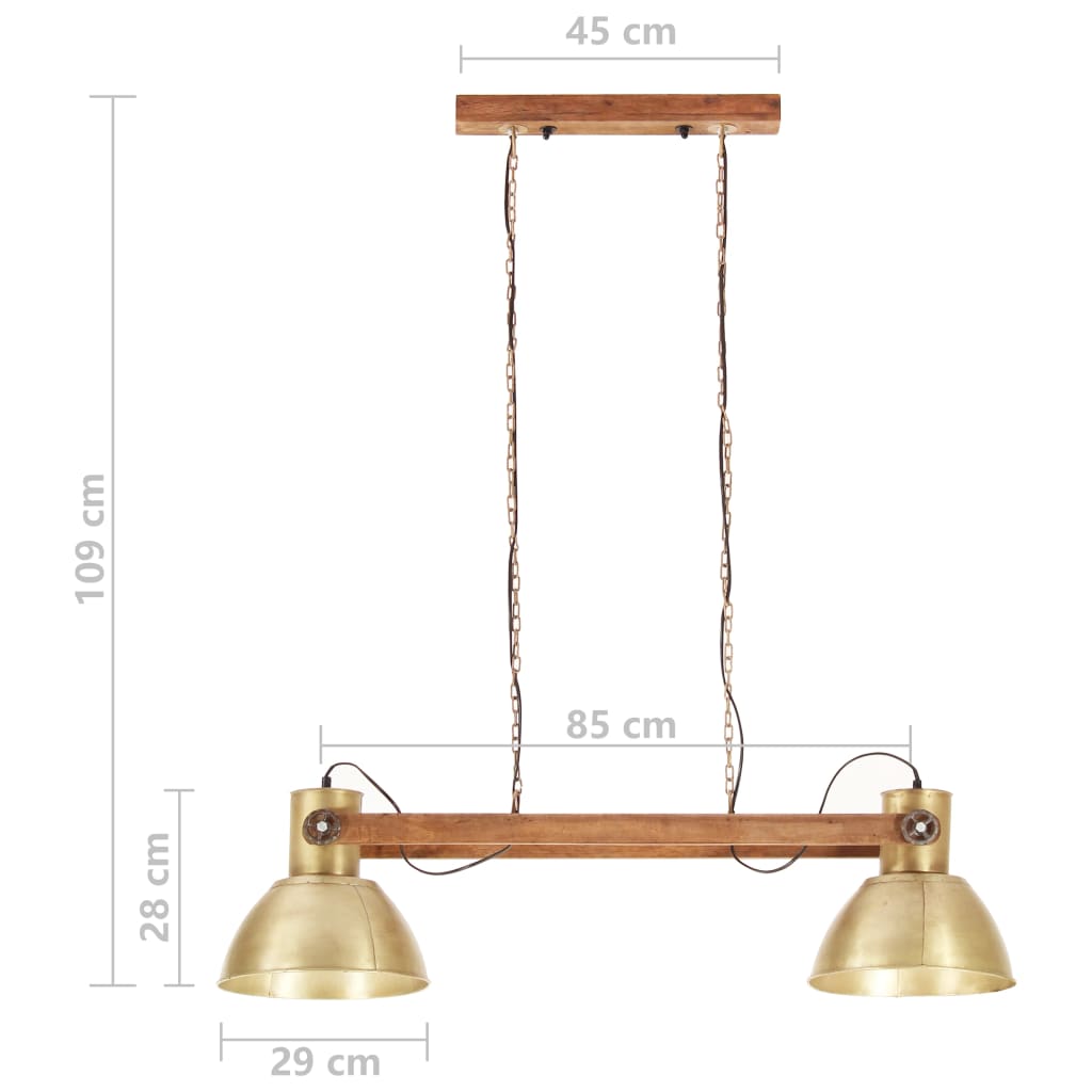 Hänglampa industriell vintage 25 W mässing 109 cm E27