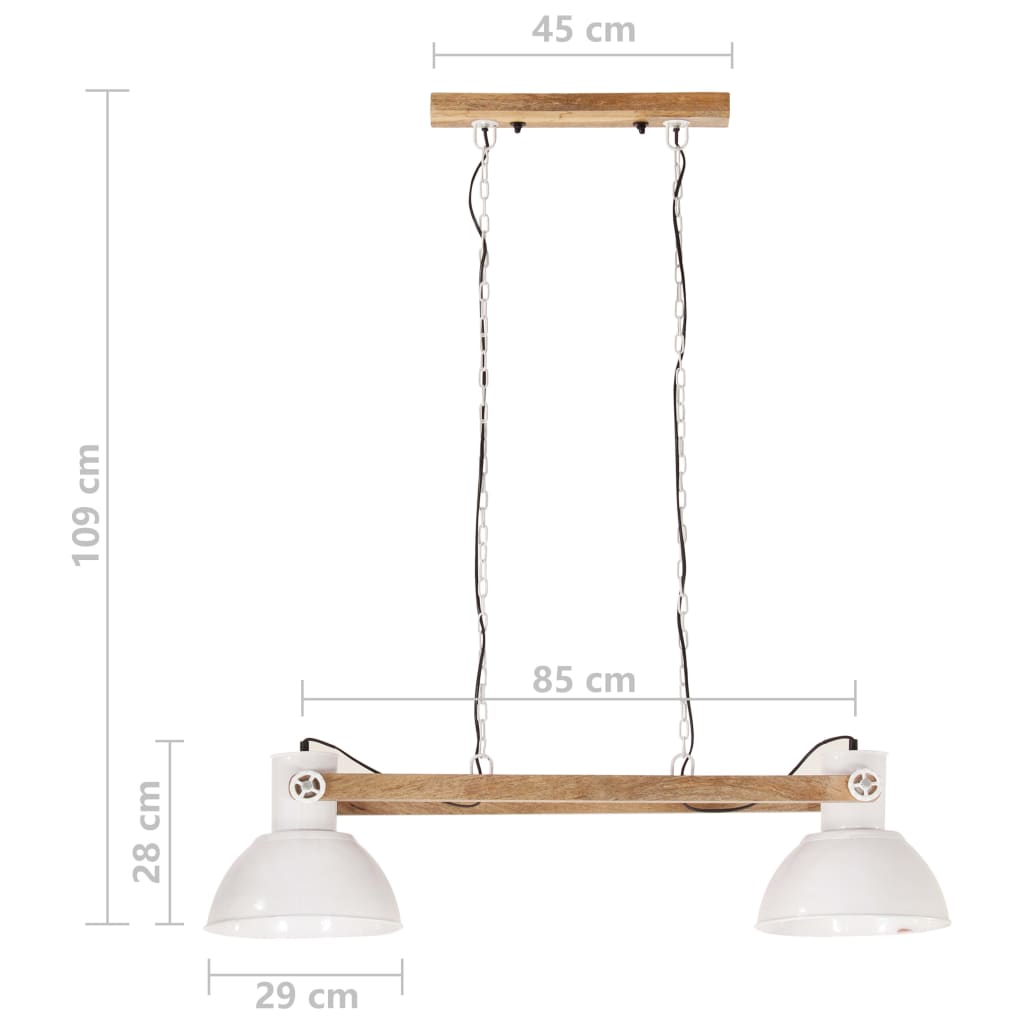 Hänglampa industriell 25 W vit 109 cm E27