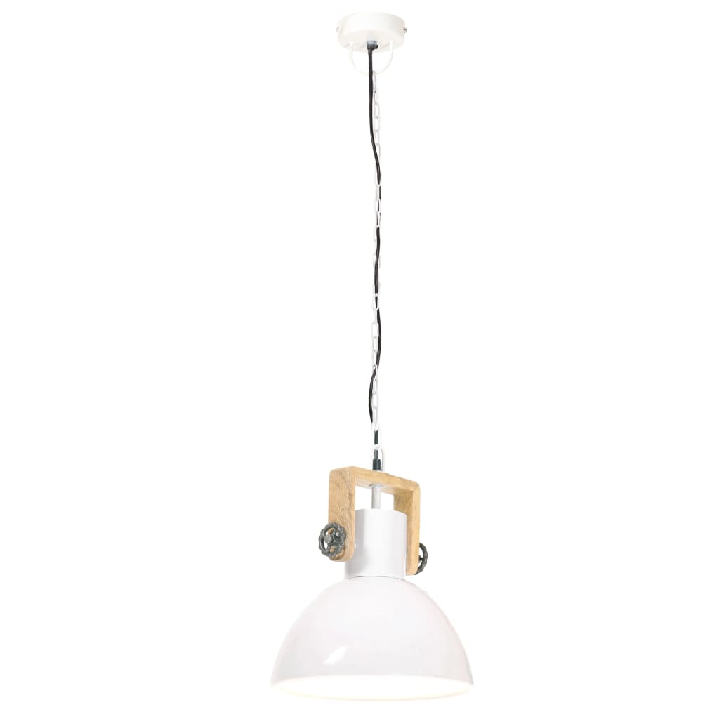 Hänglampa industriell 25 W vit rund 30 cm E27