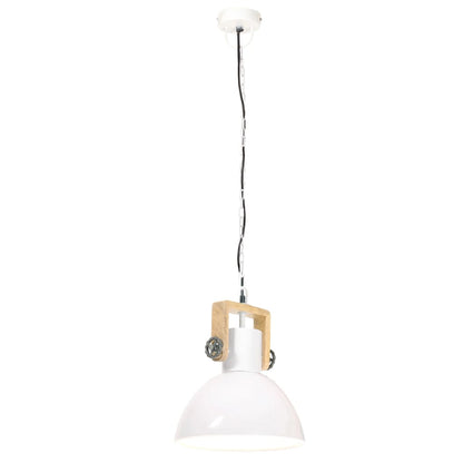 Hänglampa industriell 25 W vit rund 30 cm E27