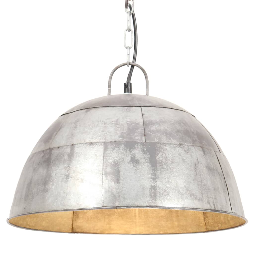 Hänglampa industriell vintage 25 W silver rund 41 cm E27