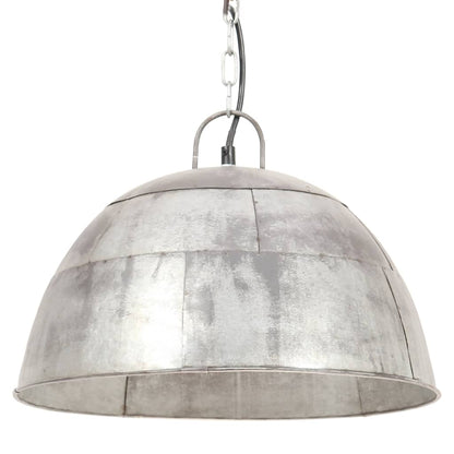 Hänglampa industriell vintage 25 W silver rund 41 cm E27